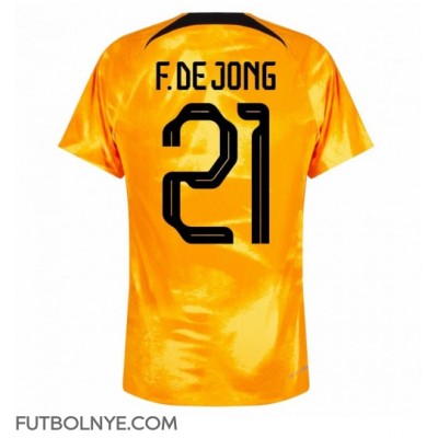 Camiseta Países Bajos Frenkie de Jong #21 Primera Equipación Mundial 2022 manga corta